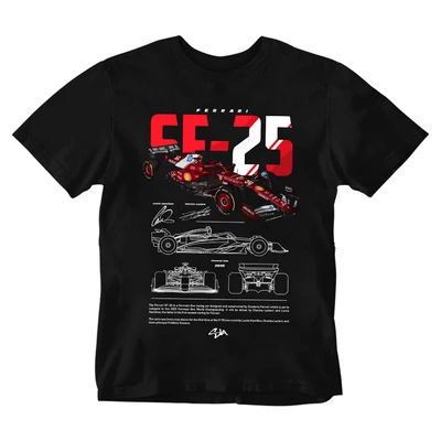 Ferrari SF-25 férfi póló - Fekete