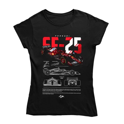 Ferrari SF-25 női póló - Fekete