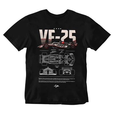 Haas VF-25 férfi póló - Fekete