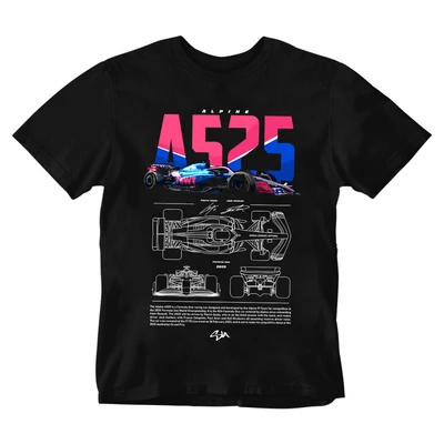 Alpine A525 férfi póló - Fekete