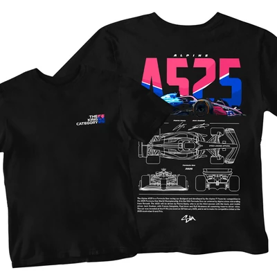 Alpine A525 férfi póló - Fekete (alap)