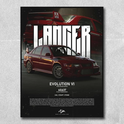 30x40cm Lancer EVO 6 TM poszter