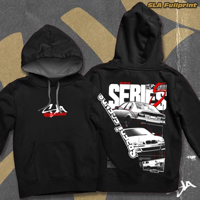 E39 Series 5 contrast-hoodied sweatshirt - SLA fullprint