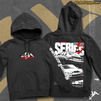 E39 Series 5 contrast-hoodied sweatshirt - SLA fullprint