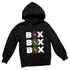 Box Box Box oversize kapucnis pulóver - Fekete