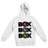Box Box Box Zipper kapucnis pulóver (hátán nyomott) - Fehér